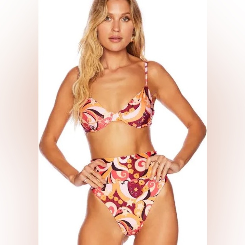NWT Beach Riot Starbright Swirl Print high waisted bikini